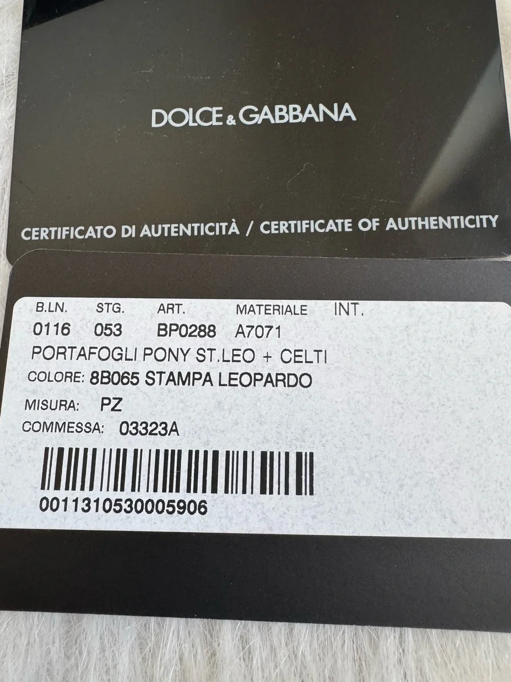 Dolce & Gabbana Leopard Calf Hair Leather Wallet